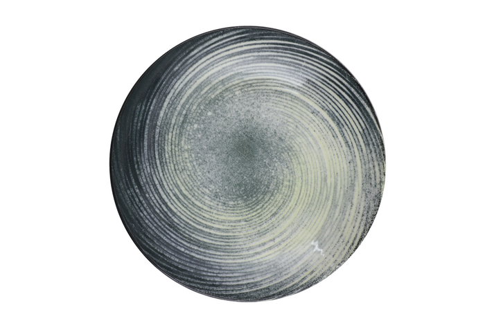 Hermia GBSATN24Y4101630 Vajilla de 24 Piezas de Porcelana en Crema, Verde y Negro